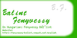 balint fenyvessy business card